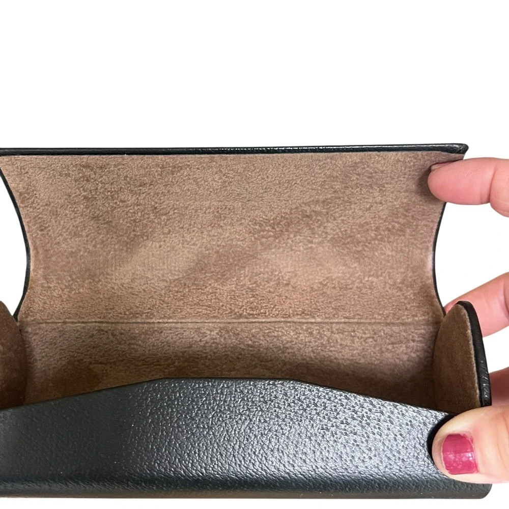 Burberry Leather Hard Shell Eyeglass Sunglass Case‎ Black Luxury Designer Optic